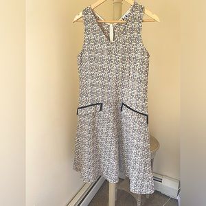 Indigo tweed sleevless dress